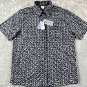 ROWM Shirt Mens Large Geometric‎ Beach Vacation Light Wicking UPF 30+ Resort